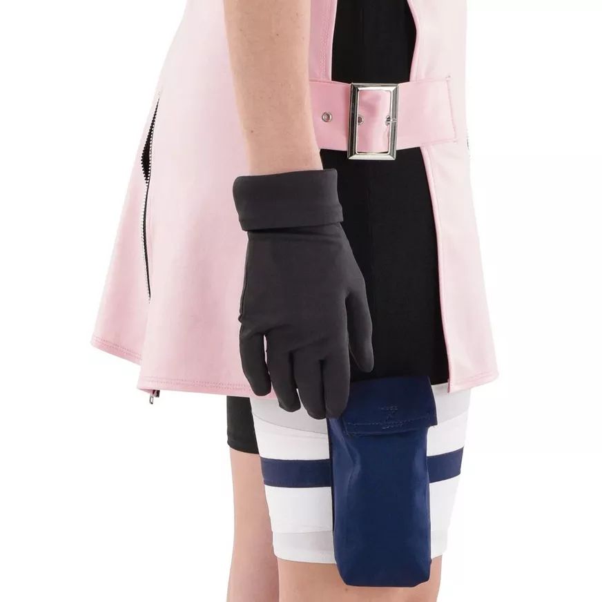 Adult Naruto Sakura Haruno Pink Outfit Halloween Costume with Shirt/Shorts/Wig/Gloves, Standard, One Size CloseUp
