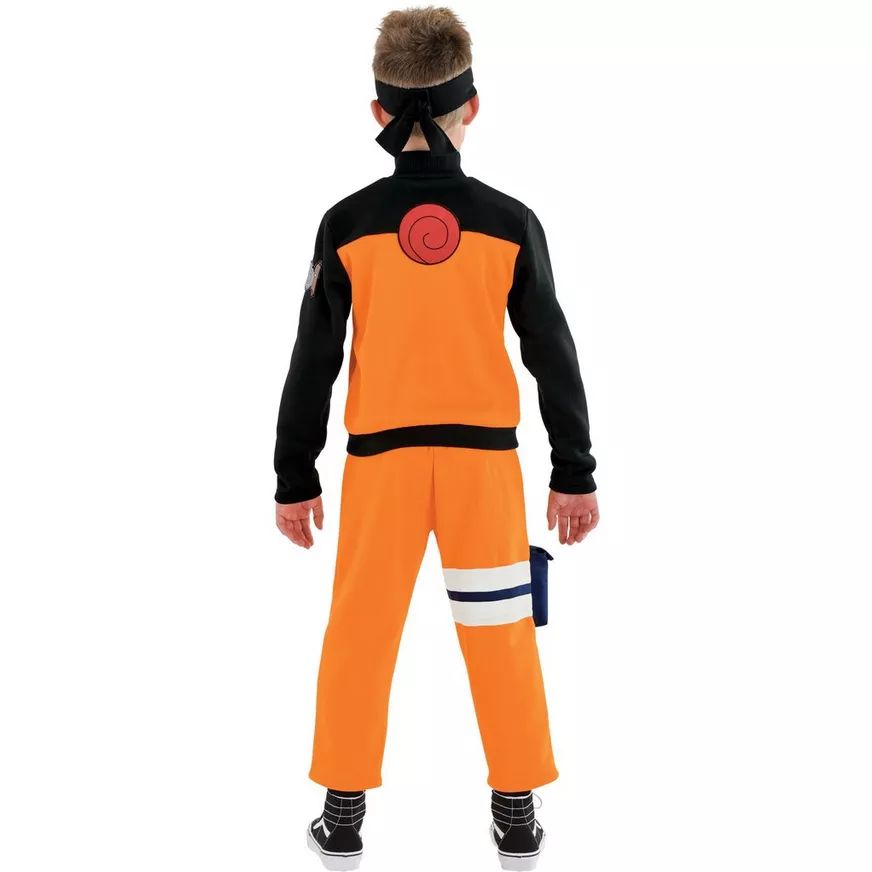 Kids' Naruto: Shippuden Orange Anime Jumpsuit Halloween Costume, Assorted Sizes Back_Flat