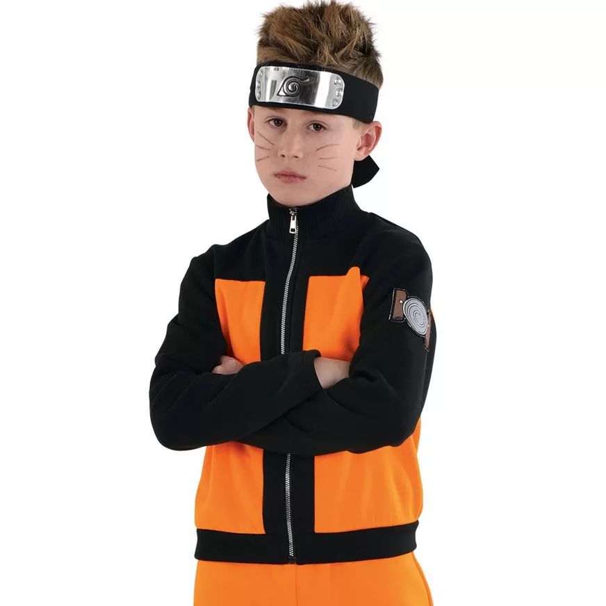 Kids' Naruto: Shippuden Orange Anime Jumpsuit Halloween Costume, Assorted Sizes CloseUp