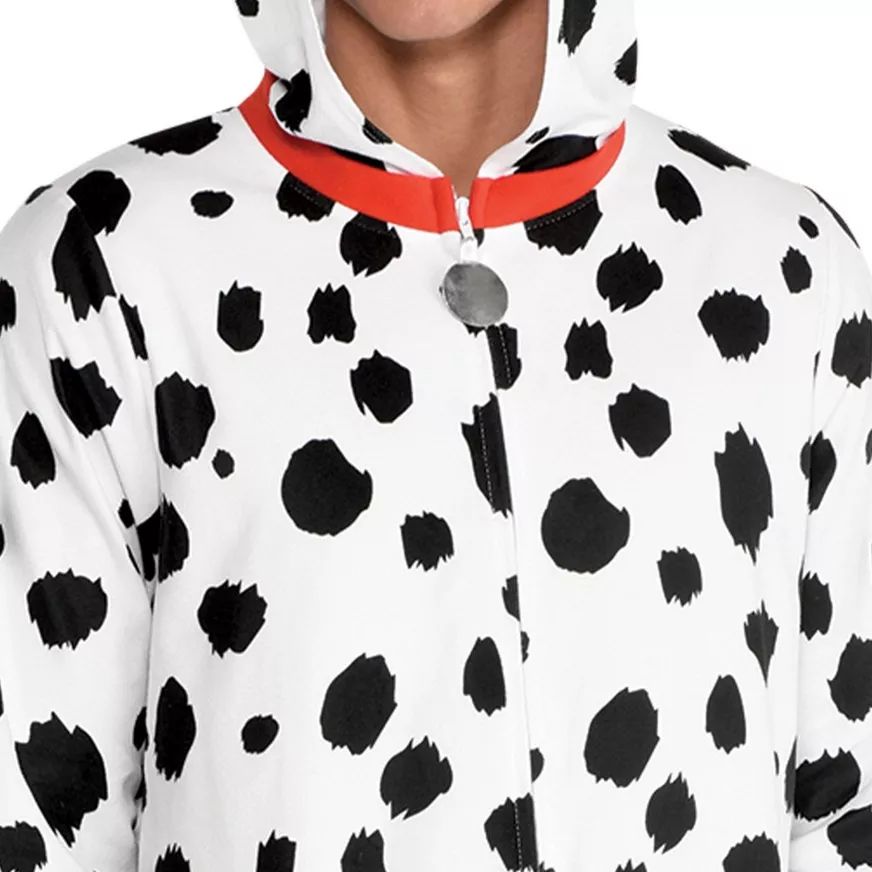 Costume dalmatien pour adulte – Taille M – Veste et pantalon blancs avec imprimé à pois noirs – Déguisement pour enterrement de vie de jeune fille Costume dalmatien pour adulte – Taille M – Veste et pantalon blancs avec imprimé à pois noirs – Déguisement pour enterrement de vie de jeune fille