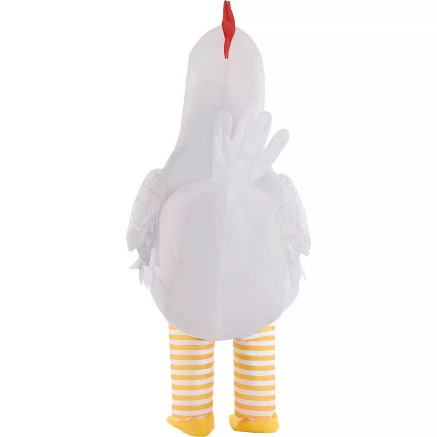 Adult Chicken White Inflatable Halloween Costume, Standard, One Size Back_Flat