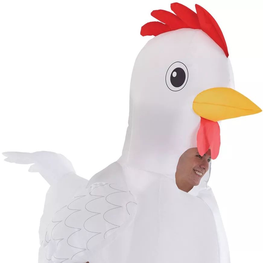 Adult Chicken White Inflatable Halloween Costume, Standard, One