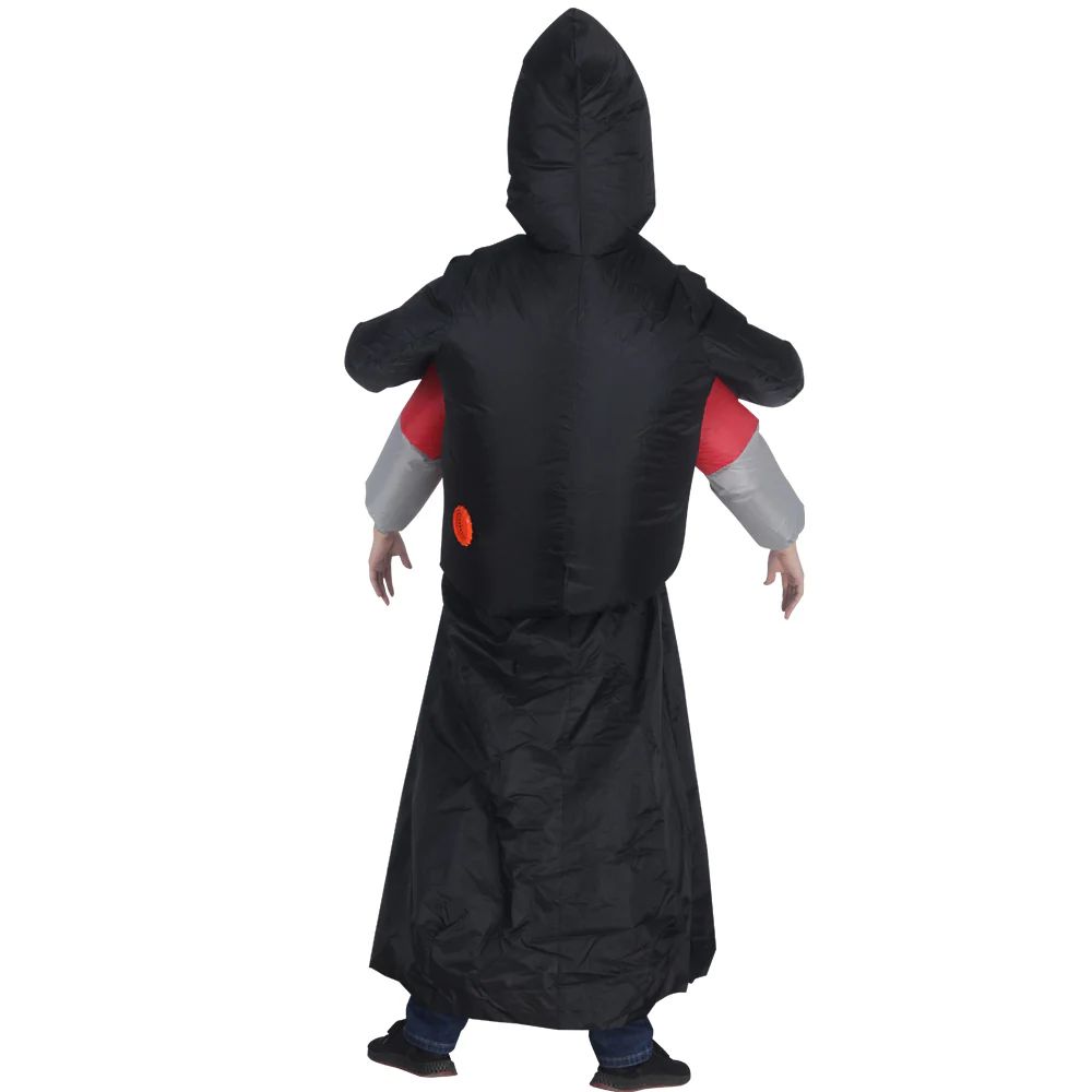 Costume d'Halloween gonflable avec faucheuse et victime, adulte, unisexe, standard Back_Flat
