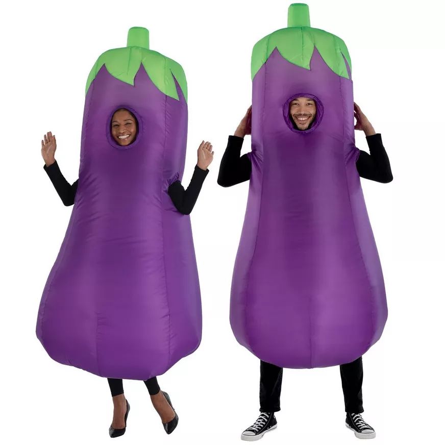 Inflatable Eggplant Halloween Costume, One Size Front_Flat