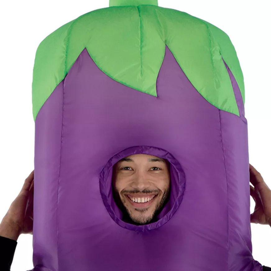 Inflatable Eggplant Halloween Costume, One Size CloseUp
