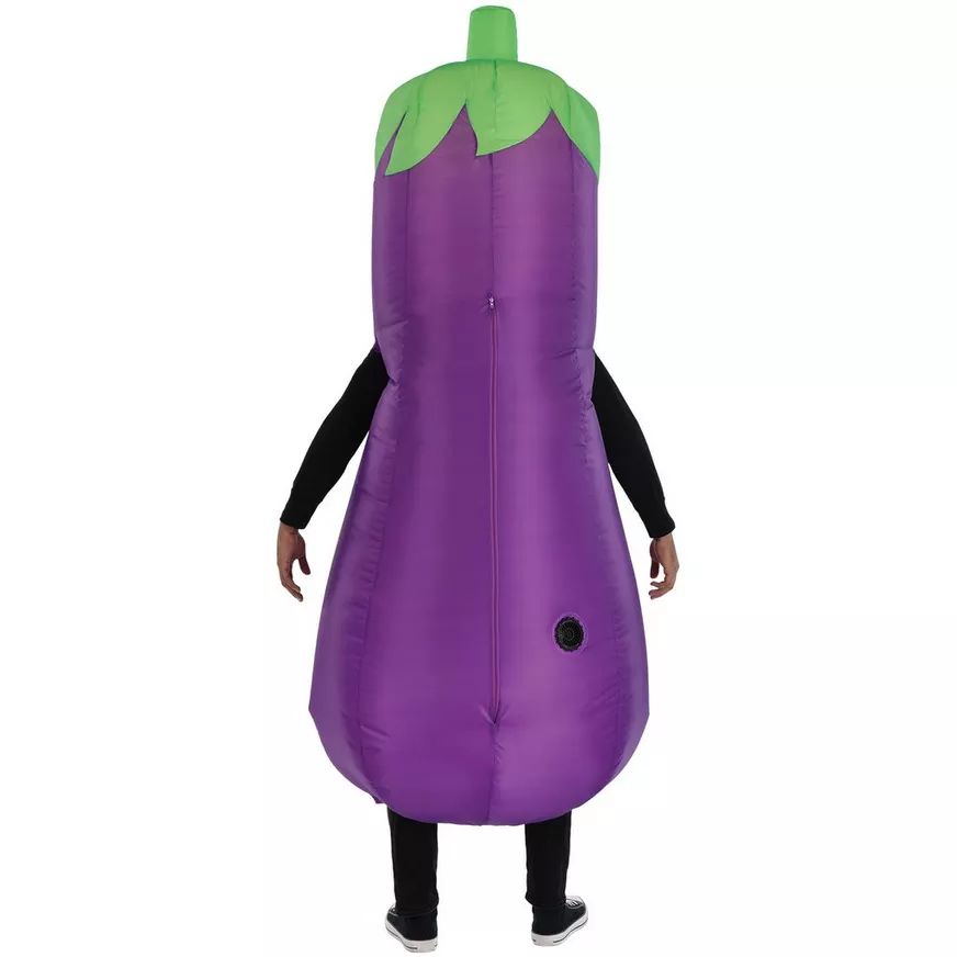 Inflatable Eggplant Halloween Costume, One Size Back_Flat