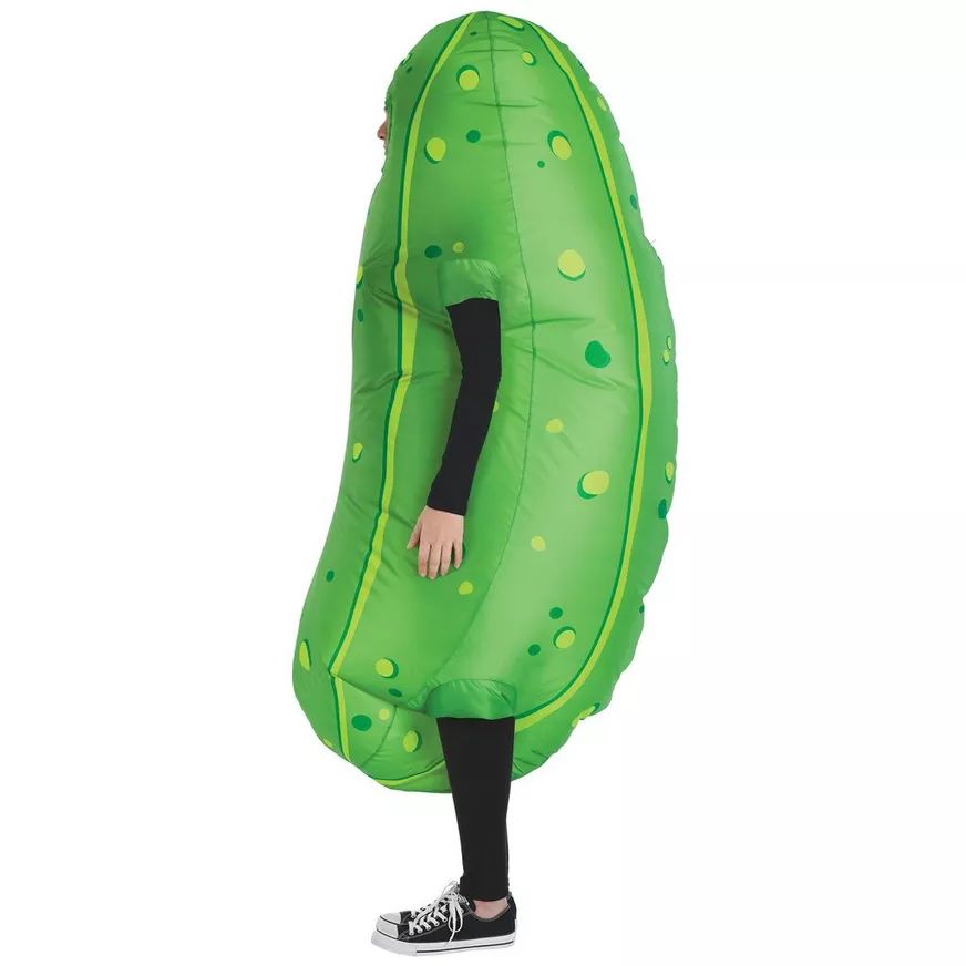 Adult Inflatable Green Pickle Halloween Costume, One Size Side_Left