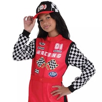 Kids' Race Car Driver Jumpsuit Halloween Costume CloseUp