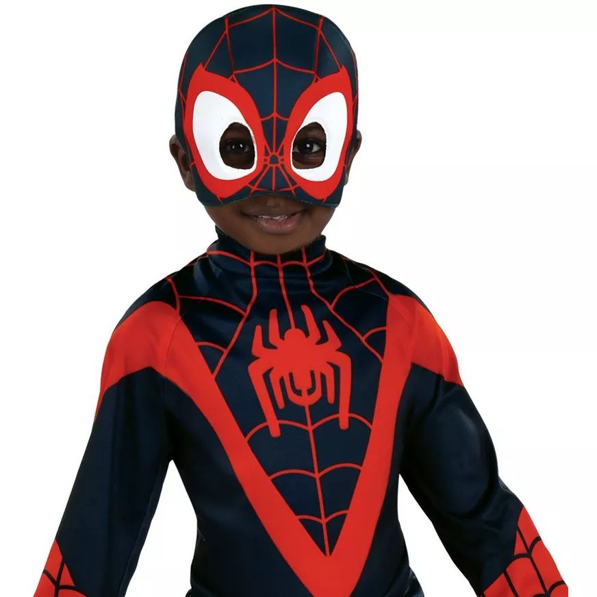 Costume d'Halloween Spider-Man Miles Morales pour tout-petit Marvel Spidey et ses amis extraordinaires, 3T-4T CloseUp