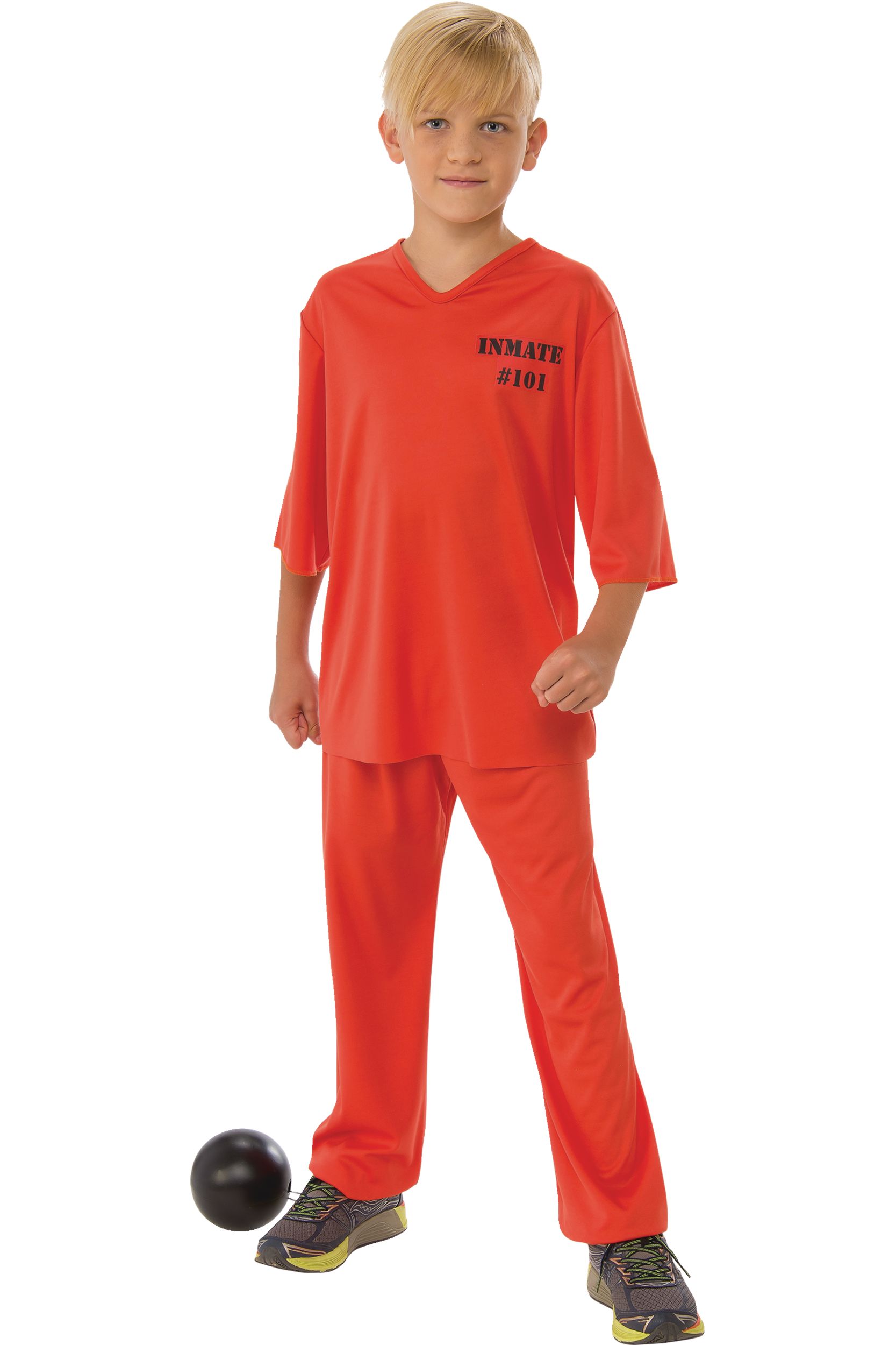 Déguisement de prisonnier orange américain pour enfant est en vente