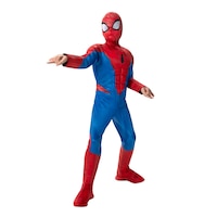 Marvel Spider-Man Padded Jumpsuit Deluxe Official Halloween Costume with Mask, Multi-Colour, Child, Assorted Sizes Front_Angled_Right