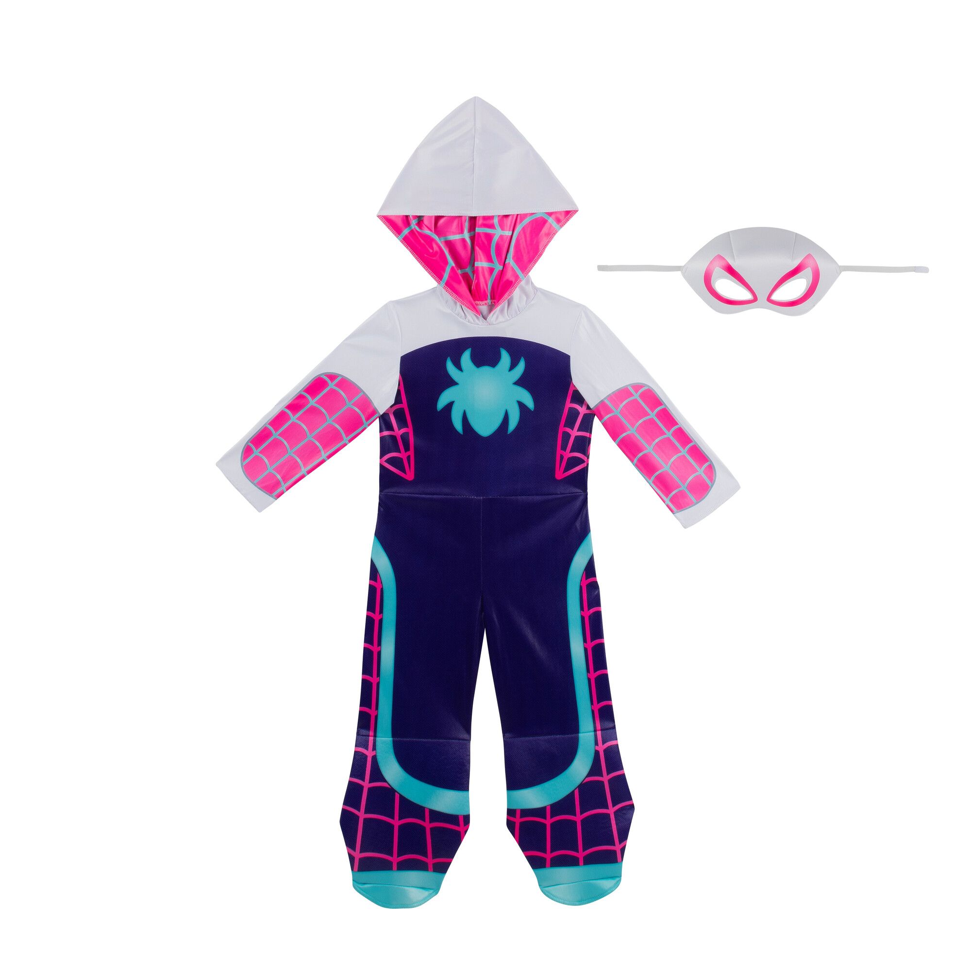 Marvel Spider-Man Gwen Ghost Official Halloween Costume, Multi-Colour, Toddler, 3-4T Front_Flat
