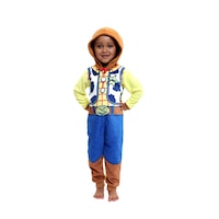 Toy Story Woody Jumpsuit Onesie Halloween Costume with Mask Hood, Multi-Colour, Adult, Assorted Sizes Front_Flat