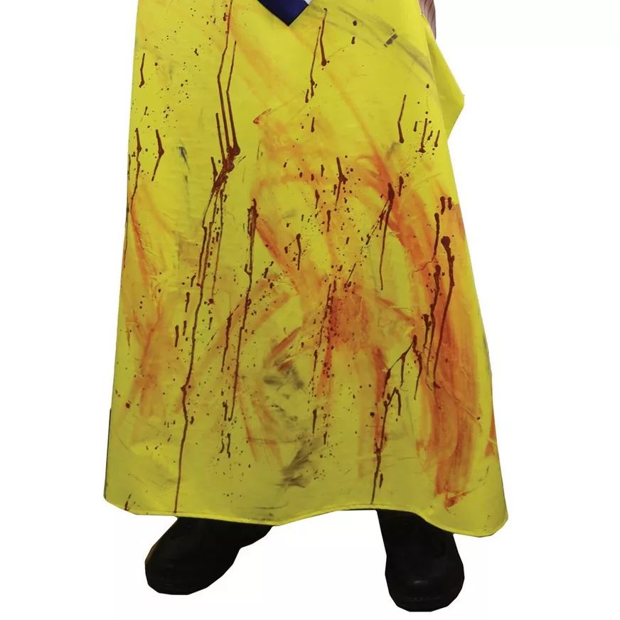 Adult Texas Chainsaw Massacre Leather Face Long Bloody Apron, Yellow, One Size, Wearable Costume Accessory for Halloween CloseUp