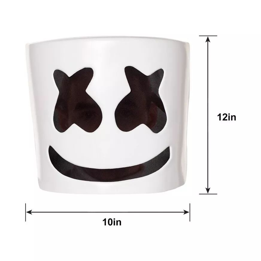 Marshmello DJ Light-Up Mask with Batteries, White/Black, One Size, Wearable Costume Accessory for Halloween Front_Flat