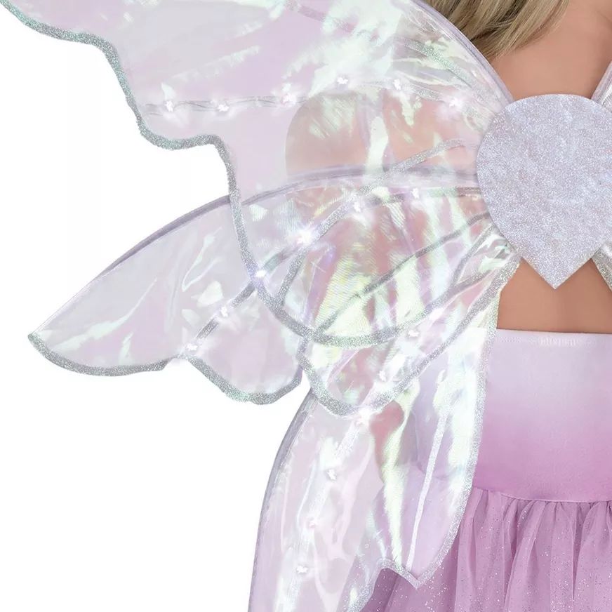 Ailes de fée illuminées, argenté, taille unique, accessoire de costume à porter pour l'Halloween CloseUp