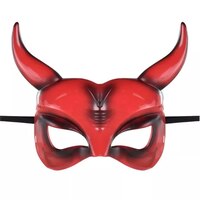 Demi-masque de cornes de diable, noir/rouge, taille unique, accessoire de costume à porter pour l'Halloween