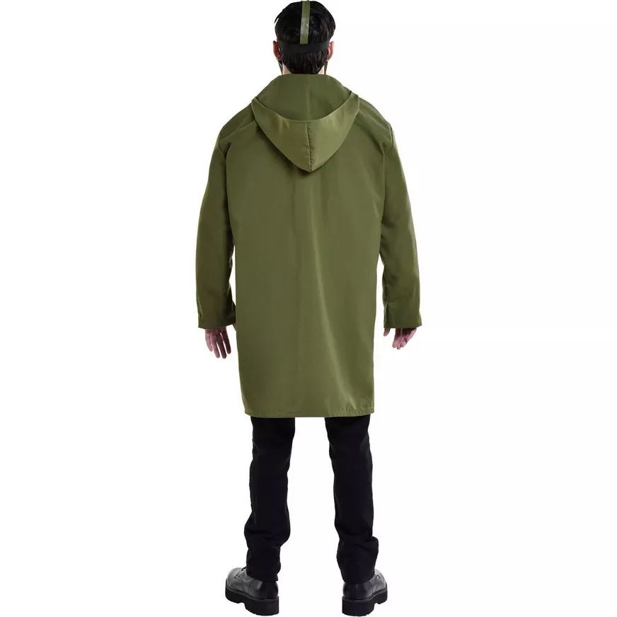 Adult DC The Batman The Riddler Kit with Sweatshirt, Jacket, Mask & Glasses, Green, One Size, Wearable Costume Accessory for Halloween Back_Flat