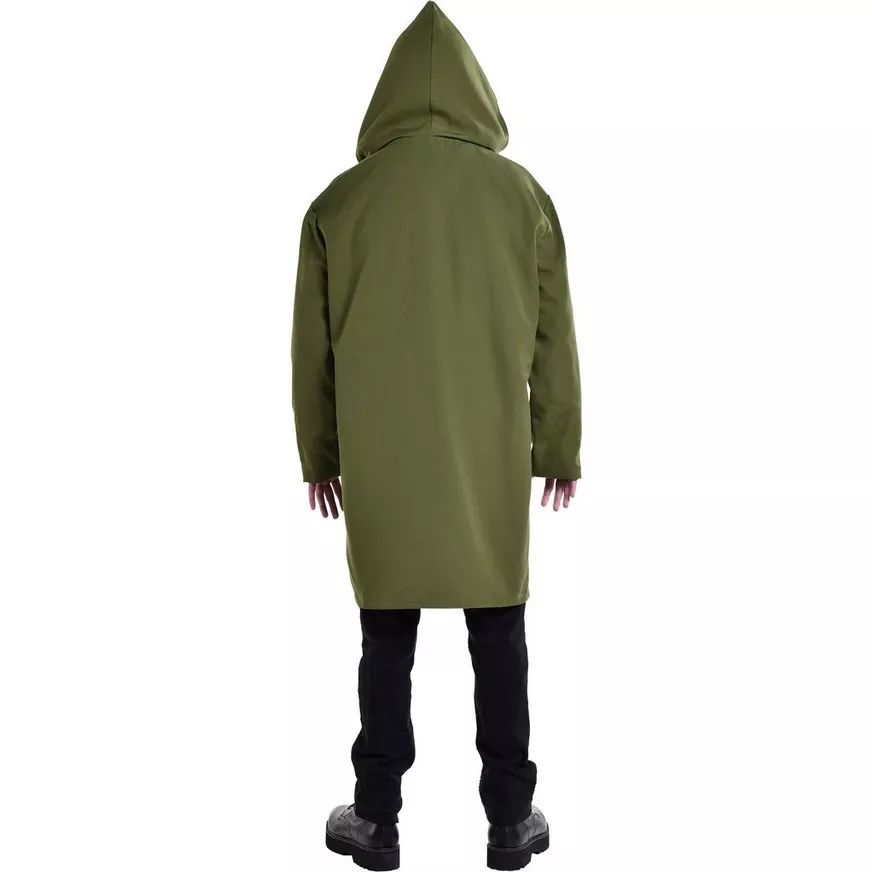 Adult DC The Batman The Riddler Kit with Sweatshirt, Jacket, Mask & Glasses, Green, One Size, Wearable Costume Accessory for Halloween Back_Flat