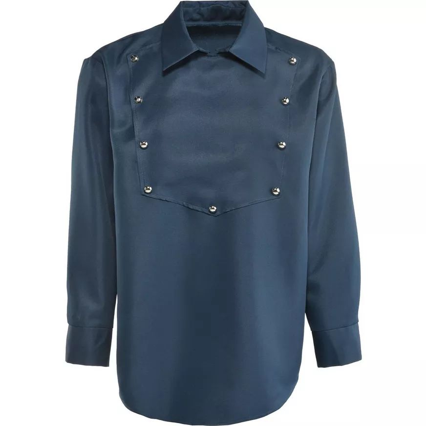 Chemise de cowboy d'Halloween pour adulte, homme, taille unique, bleu Front_Flat