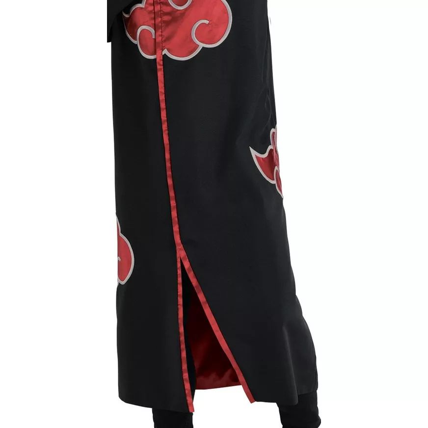 Adult Naruto Akatsuki Robe Anime, Black/Red, One Size, Wearable Costume Accessory for Halloween CloseUp