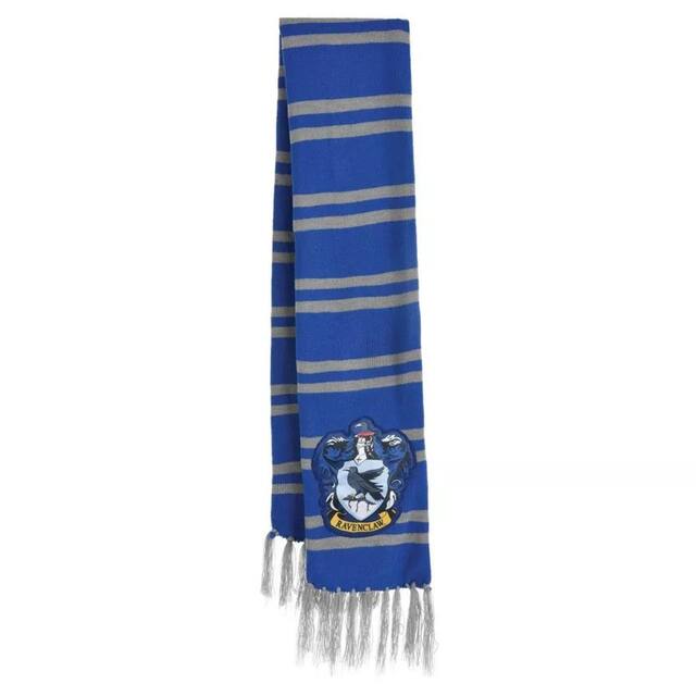 Harry Potter Ravenclaw Scarf, Blue/White Striped, One Size, Wearable Costume Accessory for Halloween Front_Flat