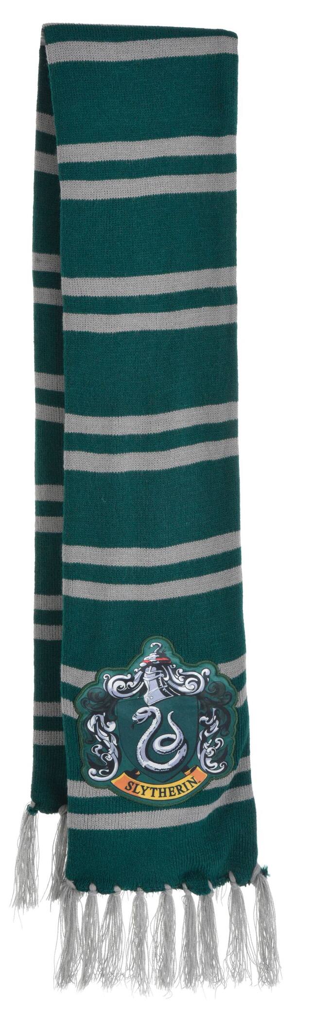 Harry Potter Slytherin Scarf, Green/White Striped, One Size, Wearable Costume Accessory for Halloween Front_Flat