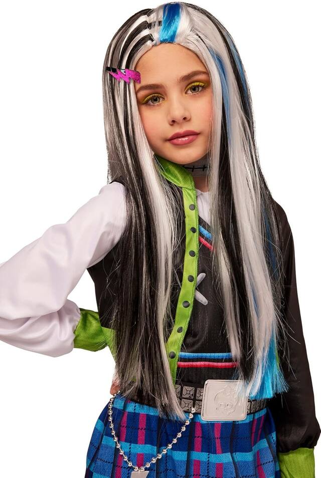 Monster High: Frankie Stein Wig, One Size, Wearable Costume Accessory for Halloween Front_Angled_Right
