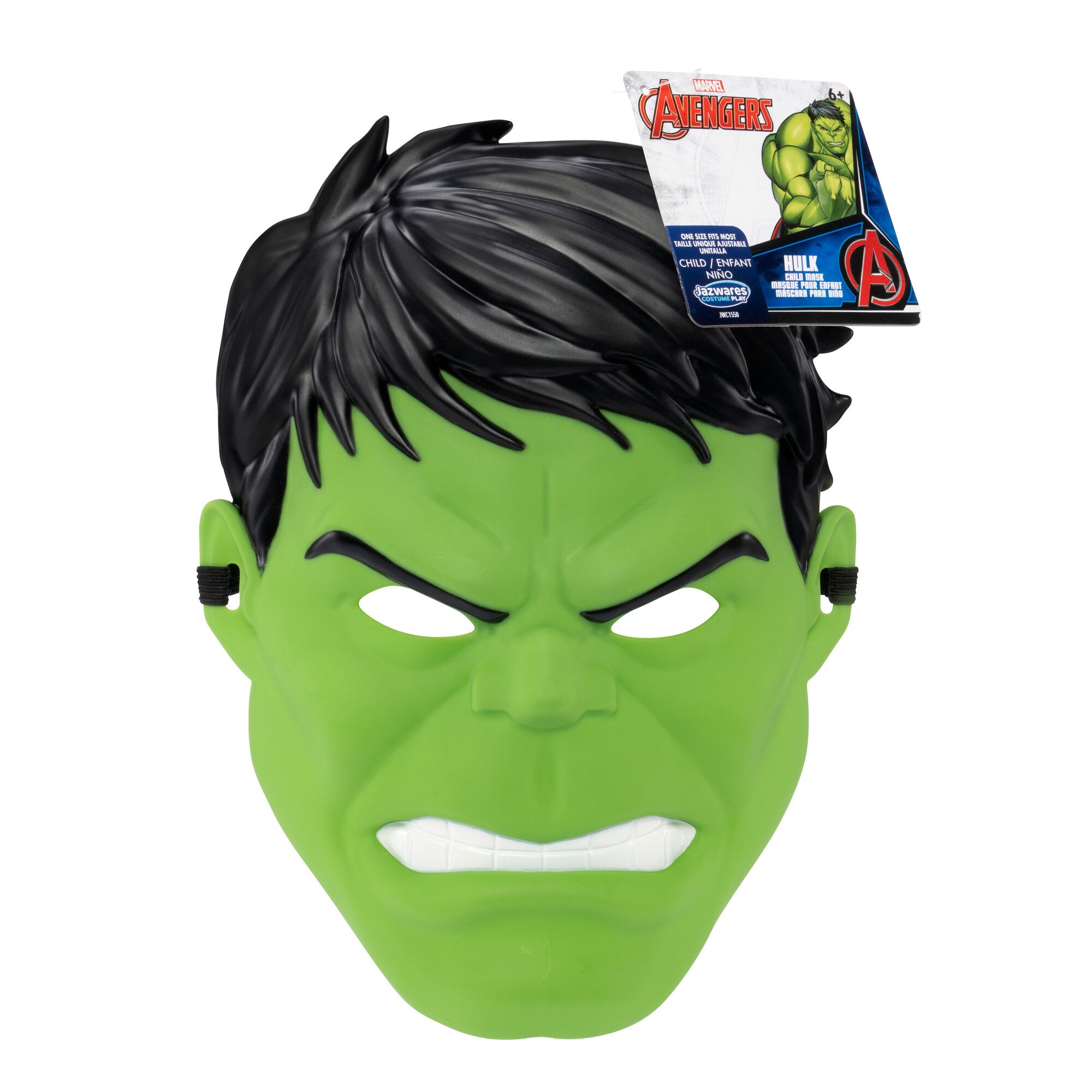 Child Marvel Hulk Half Face Mask Halloween Costume Accessory, Unisex, One Size Front_Flat