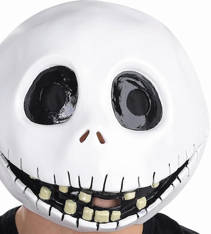 Jack Skellington Nightmare Before Christmas Vinyl Halloween Mask, One-Size CloseUp