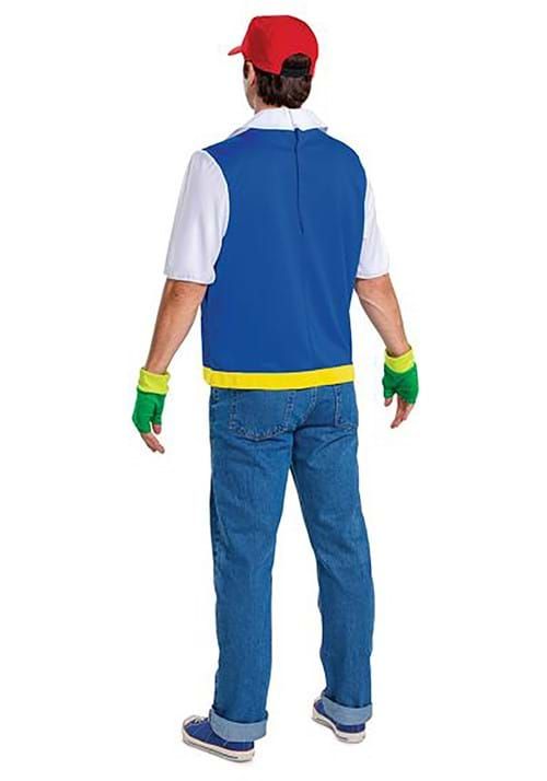 Adult Pokémon Classic Ash Ketchum Halloween Costume, Unisex, More Options Available Back_Angled_Left