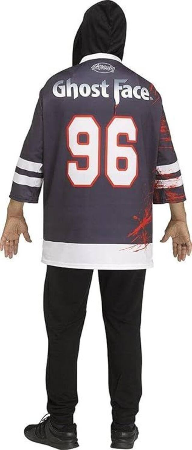 Costume d'Halloween chandail de hockey Ghost Face Frissons, adultes, taille unique Back_Flat