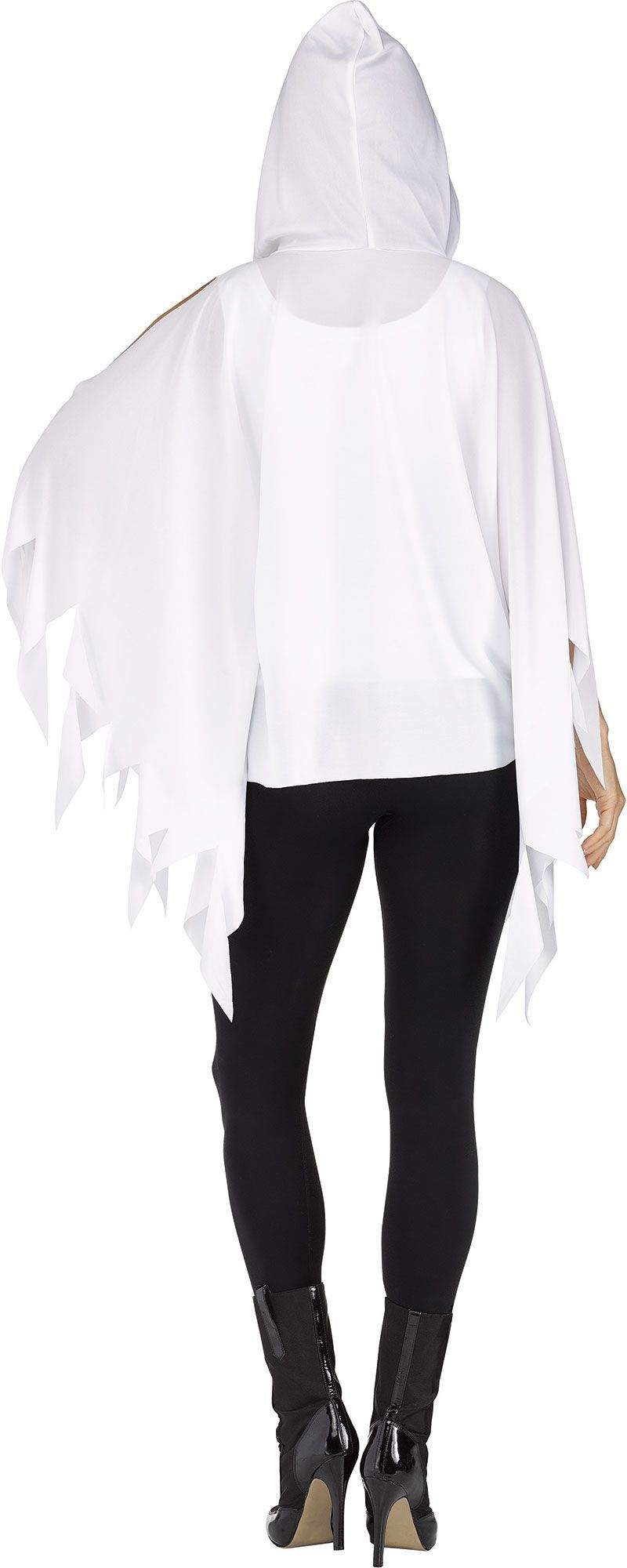 Ghost Print Poncho Halloween Costume, Adult, One-Size Back_Flat