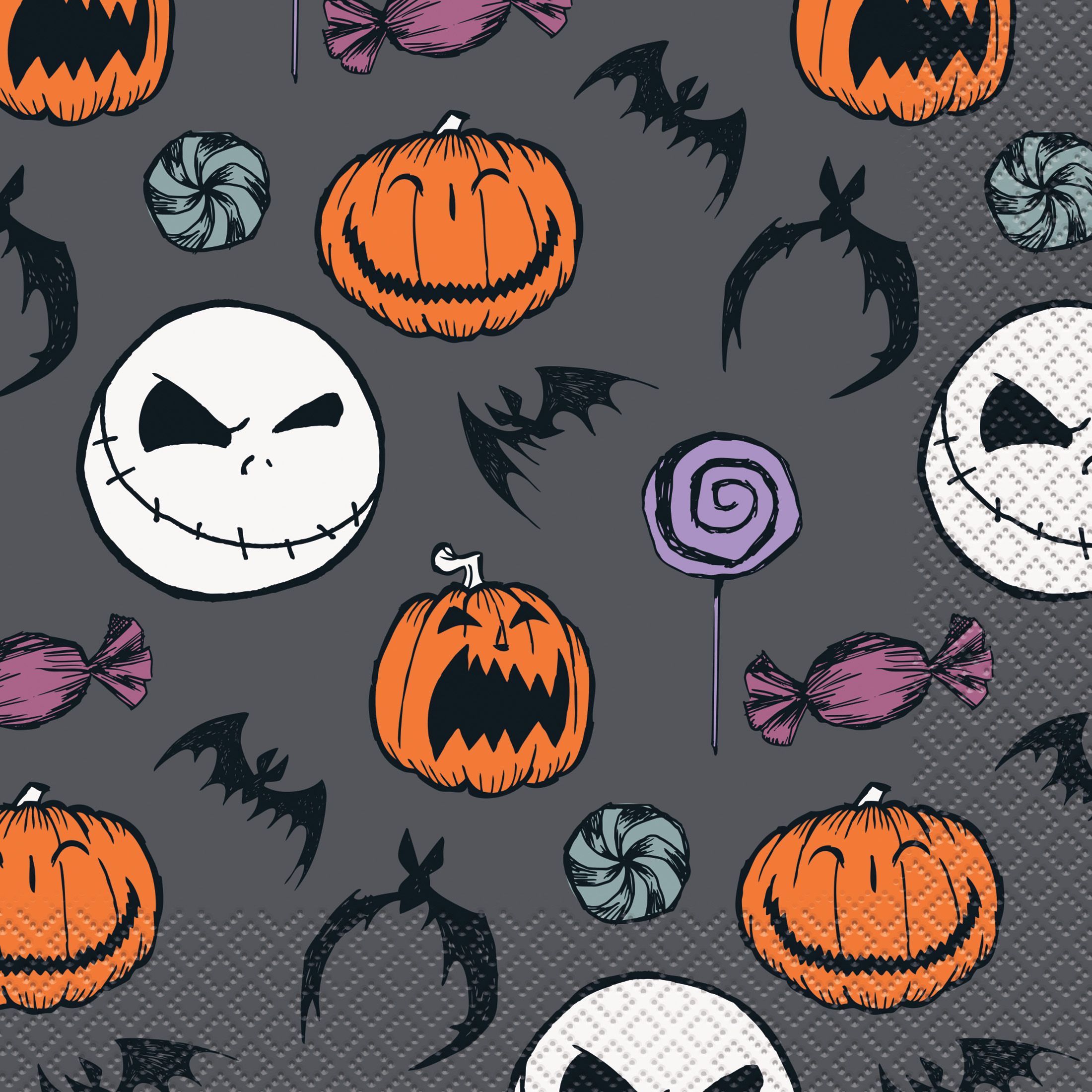 Nightmare Before Christmas Halloween Lunch Napkin, 16-pc Front_Flat