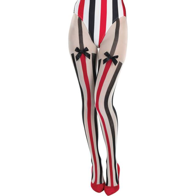 Collants de cirque rétro pour femme, taille unique, accessoire de costume à porter pour l'Halloween Front_Flat