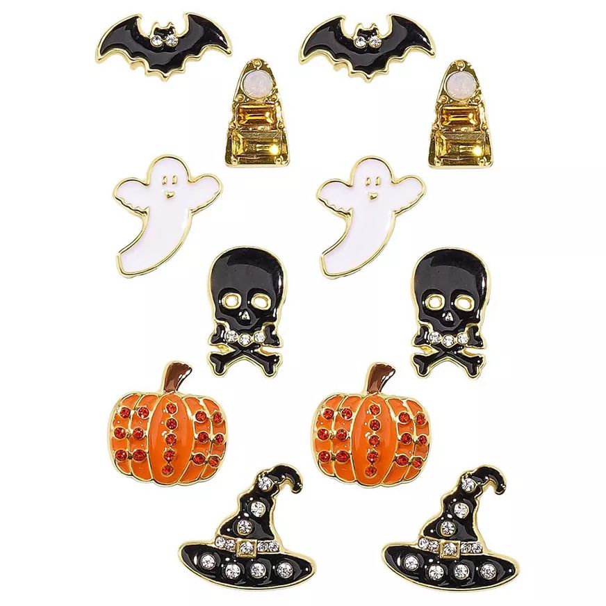 Halloween Icons Post Earrings Set, 6-pk Front_Flat