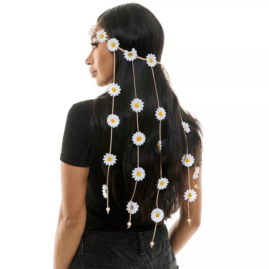 Bandeau de marguerites blanches Back_Angled_Left