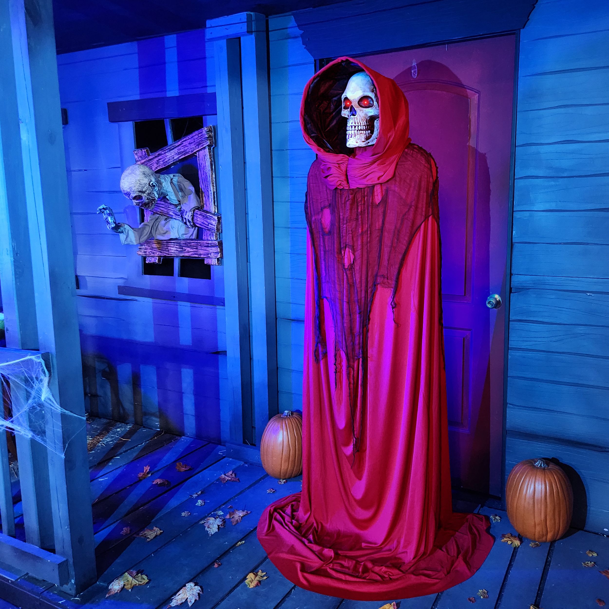 Glowing Hooded Reaper Halloween Décor With Audio, 6-ft Front_Angled_Left