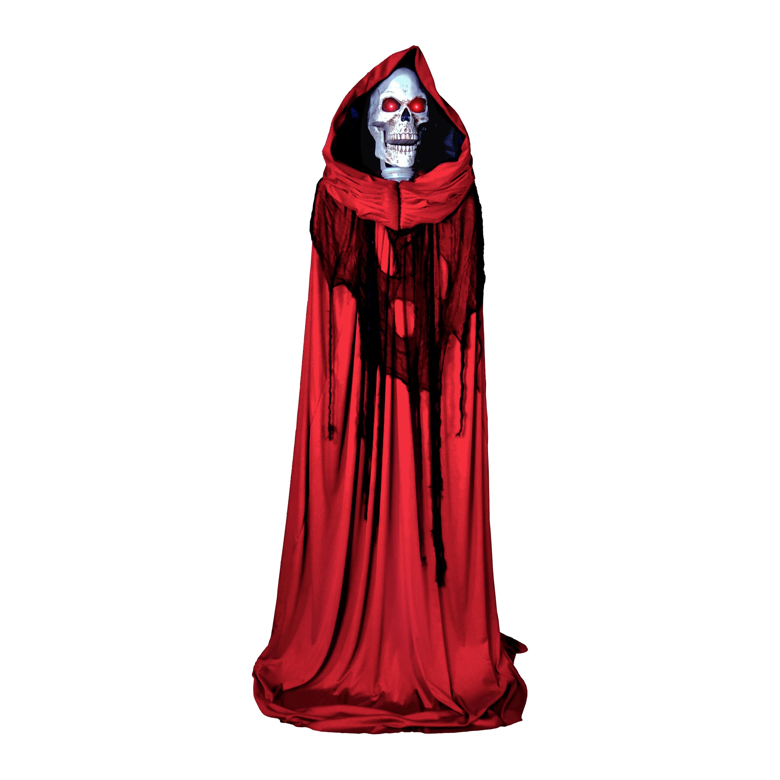 Glowing Hooded Reaper Halloween Décor With Audio, 6-ft Front_Flat