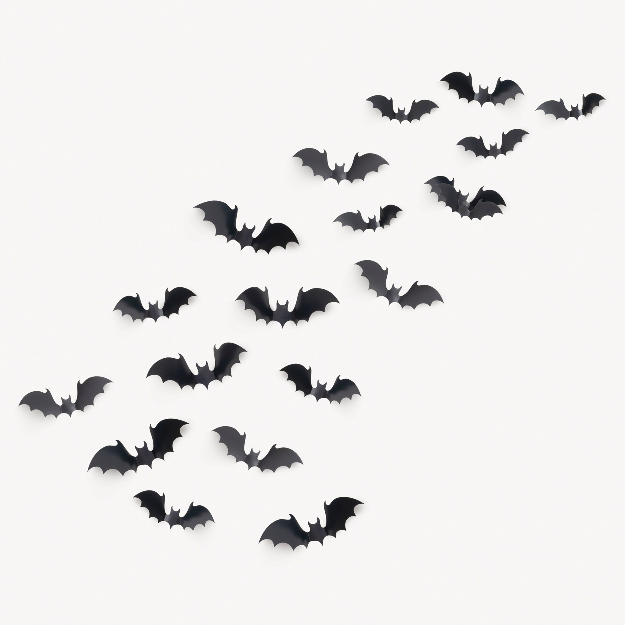 Unique Halloween Flying Bats Wall Décor Kit, Black, 18-pc Composite_or_Mixed