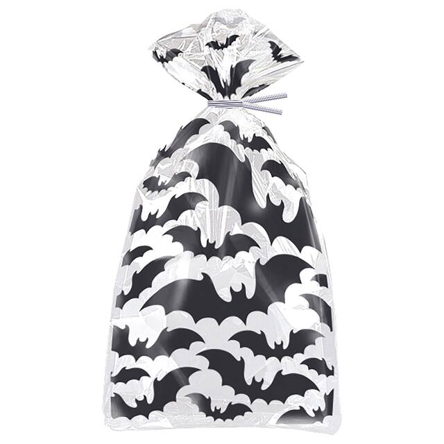 Sacs-cadeaux d'Halloween en cellophane chats noirs Unique, 5 po x 11 po, paq. 20 Front_Flat
