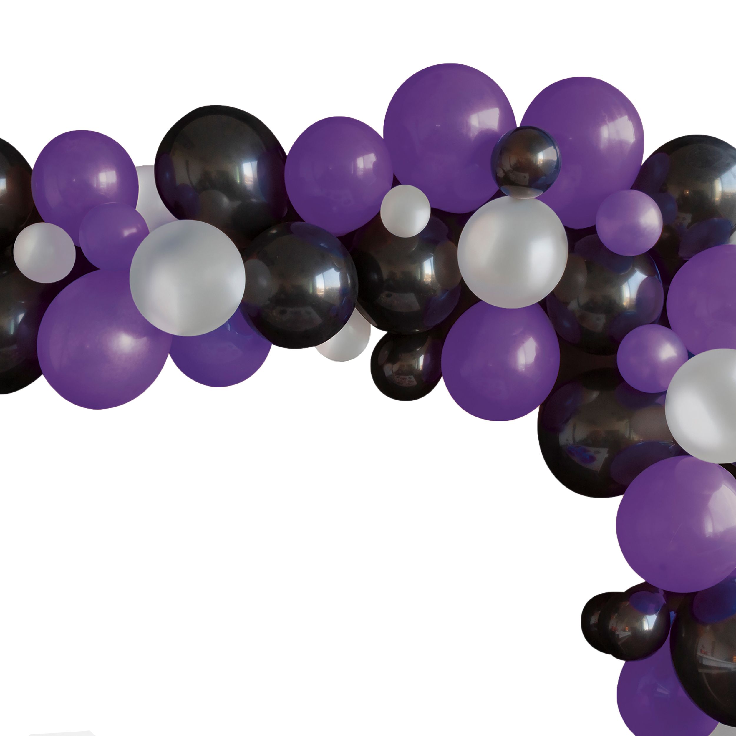 Arche de ballons d'Halloween en latex Unique, noir, argent et mauve, paq. 40 CloseUp