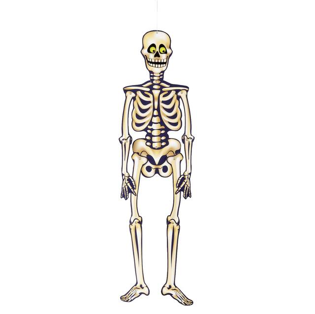 Unique Hanging Skeleton Halloween Decoration, 35-in Front_Flat