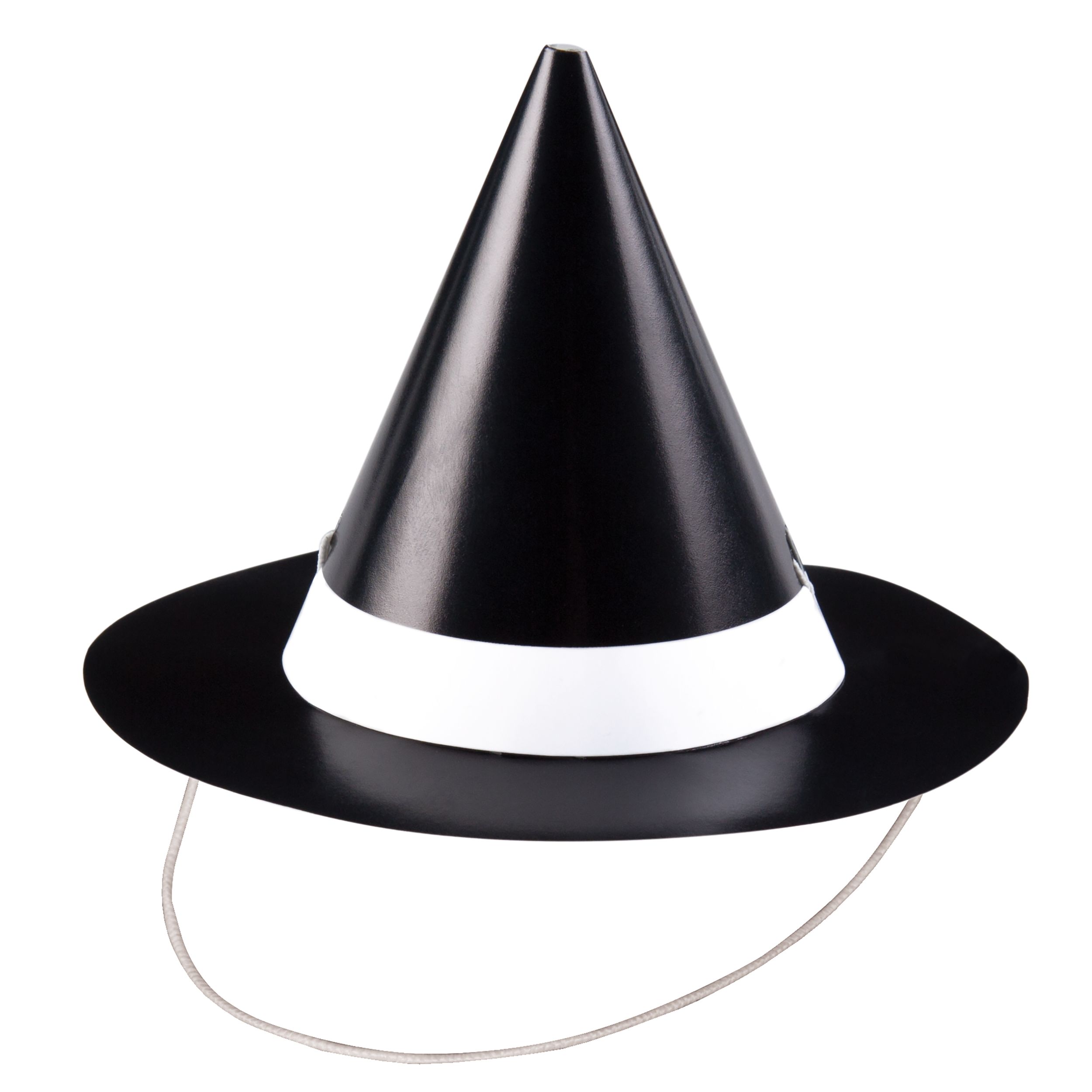 Unique Mini Witch Halloween Hats, Black, 4.5x3.25-in, 8-pk Front_Elevated