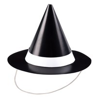 Unique Mini Witch Halloween Hats, Black, 4.5x3.25-in, 8-pk