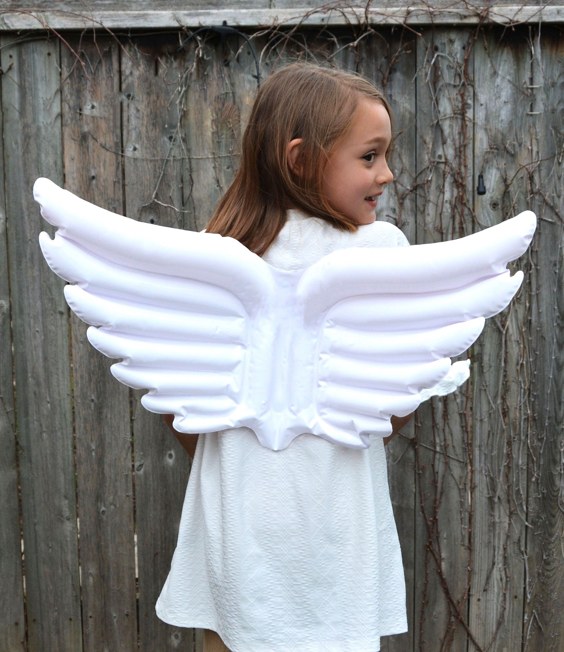 PartyAire Inflatable Angel Wings Wearable Costume Accessory Back_Angled_Right