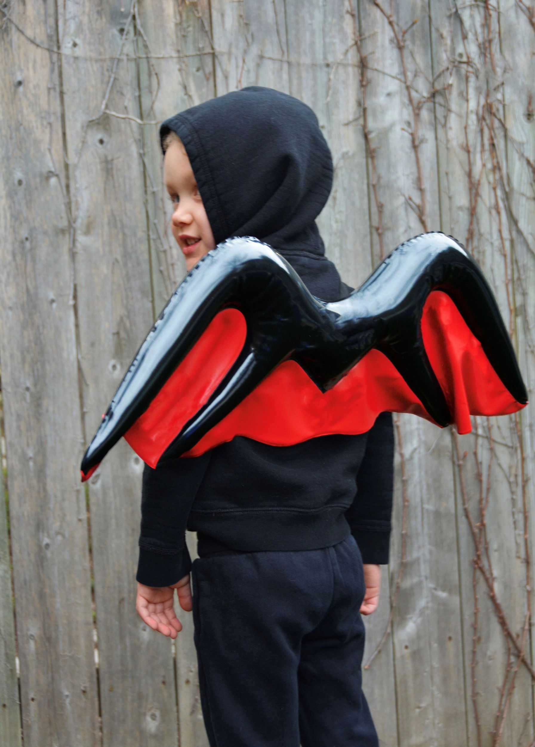 PartyAire Inflatable Bat Wings Wearable Costume Accessory Back_Angled_Left