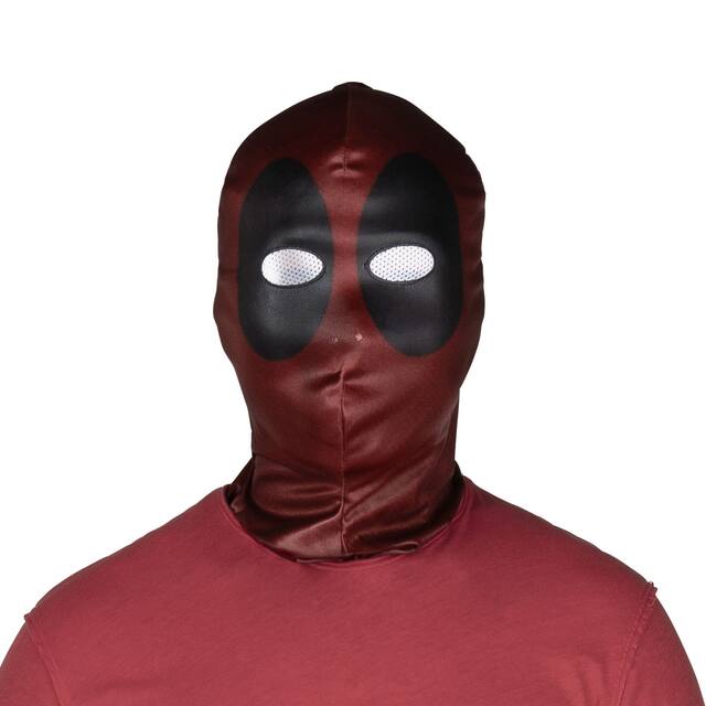 Marvel Deadpool Fabric Mask Wearable Costume Accessory, Unisex, Adult Standard Front_Flat