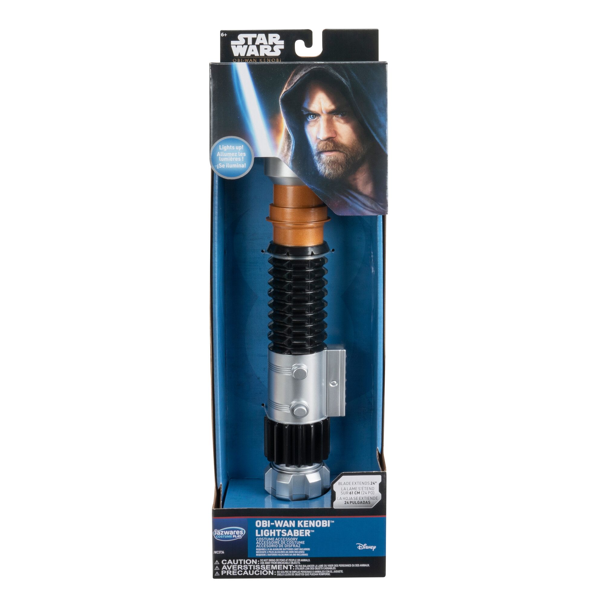 Star Wars Obi Wan Kenobi Replica Light-Up Lightsaber Movie Prop for Halloween/Cosplay Front_Flat