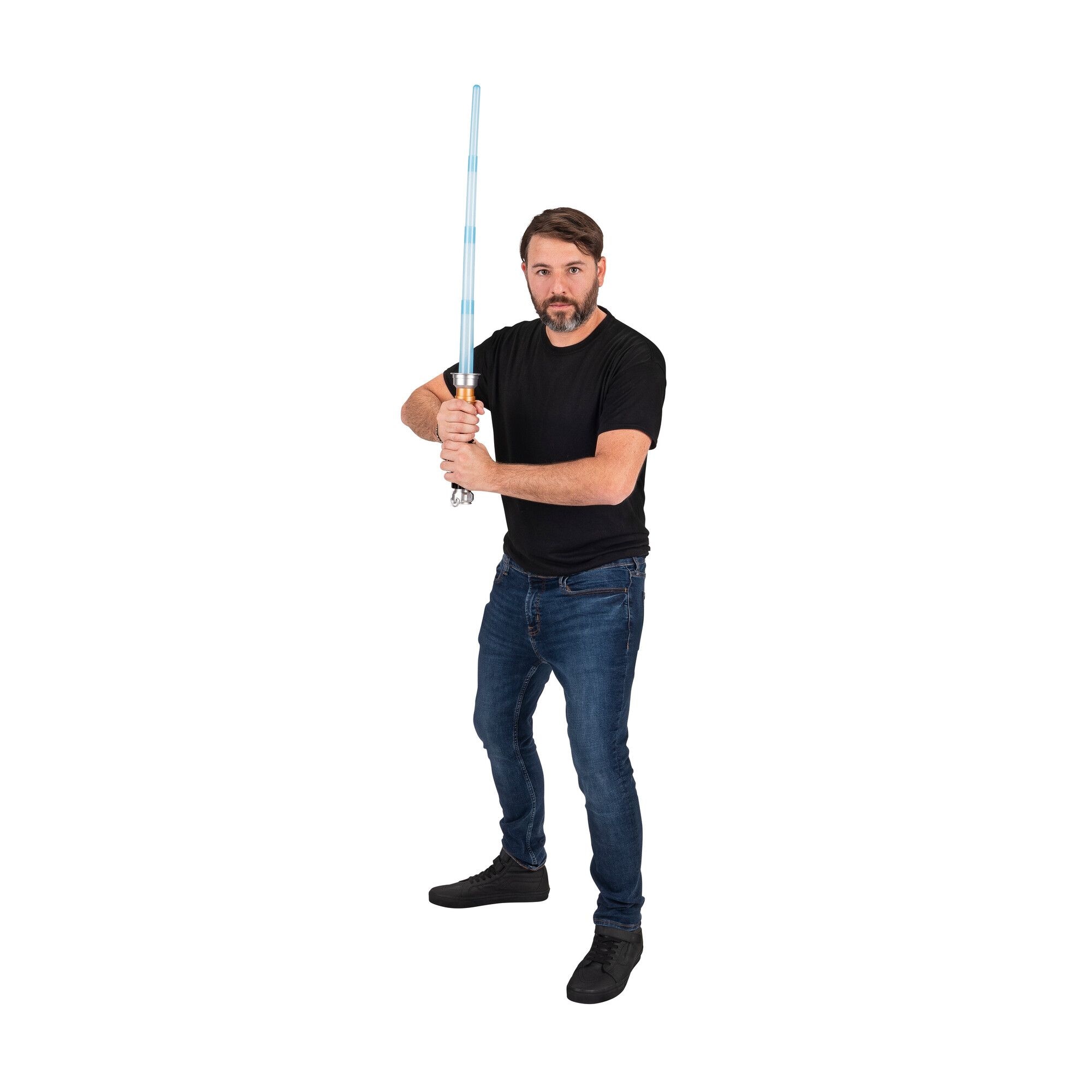 Réplique du sabre laser lumineux d'Obi-Wan Kenobi de Star Wars, accessoire pour déguisement d'Halloween ou costumade Front_Flat